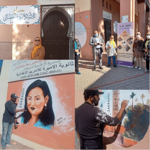 ثانوية لالة مريم تكرم  الفنانة زهراء حنصالي  ضمن فعاليات الورش الفني الإقليمي