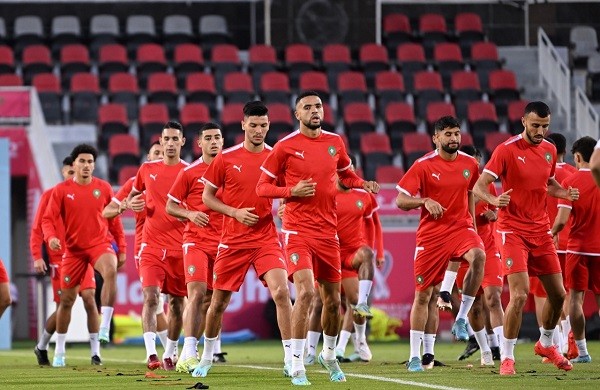 المنتخب المغربي يخوض آخر حصة تدريبية قبل لقاء بلجيكا