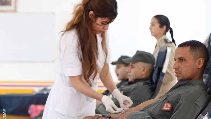 عناصر القوات المساعدة بمراكش تتبرع بالدم لصالح ضحايا الزلزال