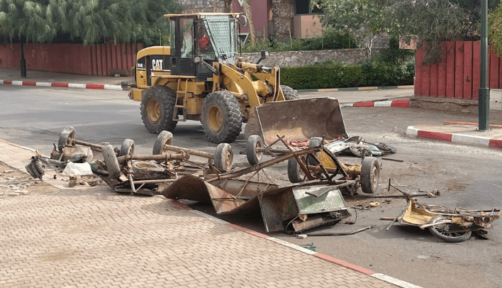 سلطات جليز بمراكش تتخلص من العربات المجرورة