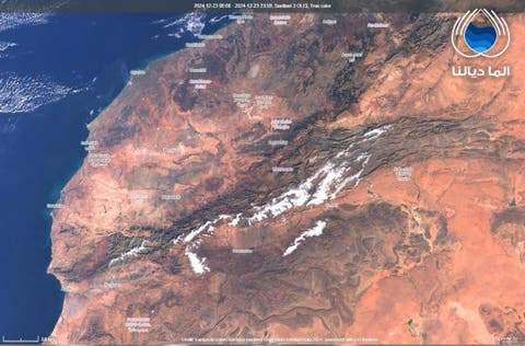 الأقمار الاصطناعية ترصد الثلوج الكثيفة بمرتفعات المغرب